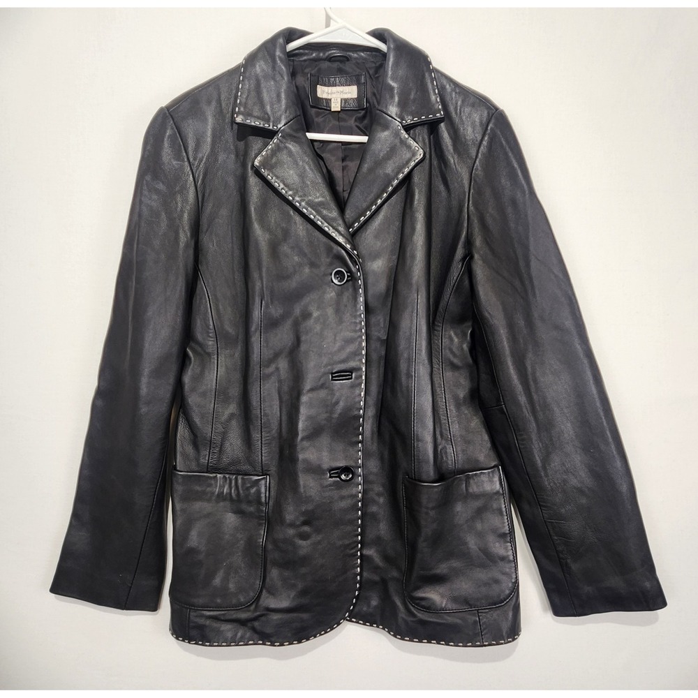 Yvonne Marie Vintage Women's Classic Elegant Leather Jacket Size 14